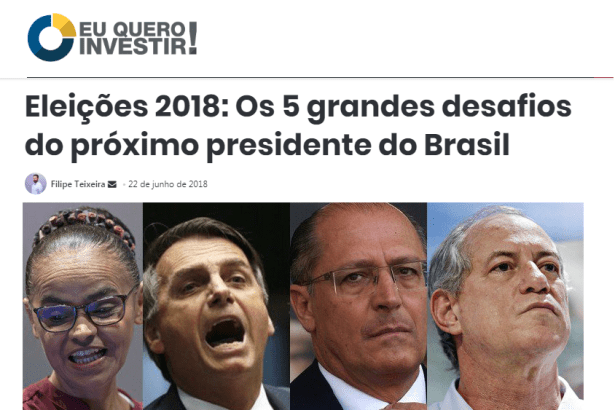 Portal Eu Quero Investir cita em matéria pesquisa realizada pela Paraná Pesquisas