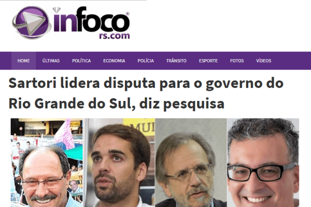 Portal InFocors.com divulga pesquisa realizada no Estado do Rio Grande do Sul sobre a disputa eleitoral para Governador