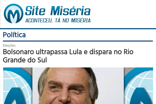 Portal Miséria divulga pesquisa realizada no Estado do Rio Grande do Sul sobre a disputa eleitoral para Presidente do Brasil