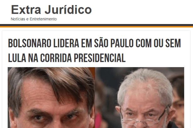 Portal Extra Jurídico divulga pesquisa realizada no Estado de São Paulo sobre a disputa eleitoral para Presidente do Brasil