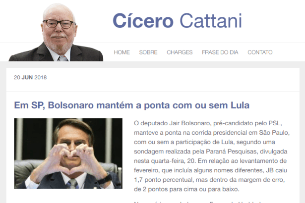 Cícero Cattani divulga pesquisa realizada no Estado de São Paulo sobre a disputa eleitoral para Presidente do Brasil
