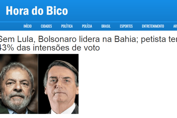 Hora do Bico divulga pesquisa realizada no Estado da Bahia sobre a disputa eleitoral para Presidente do Brasil
