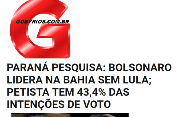 Portal Goby Rios divulga pesquisa realizada no Estado da Bahia sobre a disputa eleitoral para Presidente do Brasil