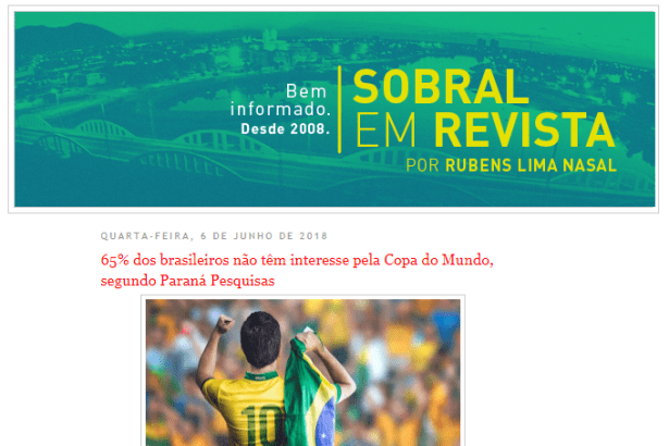 Blog Sobral em Revista divulga pesquisa realizado pela Paraná Pesquisas