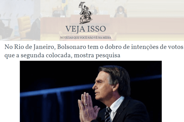 Veja Isso Web divulga pesquisa realizada no Estado do Rio de Janeiro sobre a disputa eleitoral para Presidente do Brasil