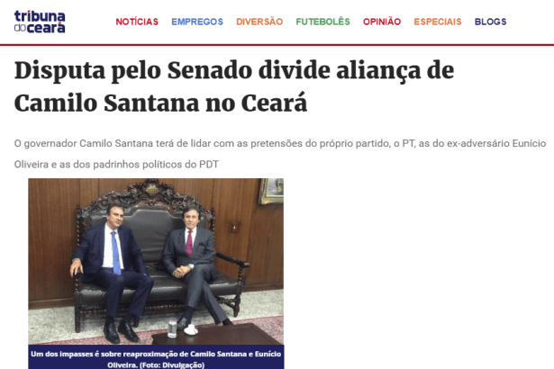 Tribuna do Ceará cita em matéria pesquisa realizada pela Paraná Pesquisas