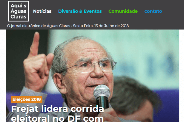 Portal Aqui Águas Claras divulga pesquisa realizada no Distrito Federal sobre a disputa eleitoral para Governador