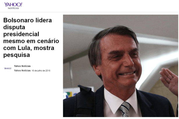 Portal Yahoo Notícias cita em matéria pesquisa realizada pela Paraná Pesquisas