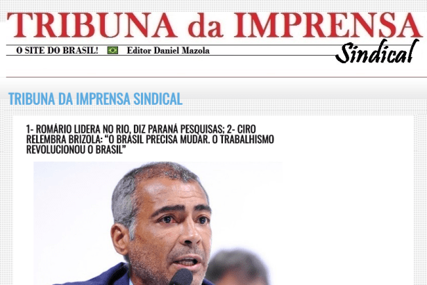 Tribuna da Imprensa Sindical divulga pesquisa realizada no Estado do Rio de Janeiro sobre a disputa eleitoral para Governador