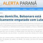Alerta Paraná divulga pesquisa realizada no Estado do Rio de Janeiro sobre a disputa eleitoral para Presidente do Brasil