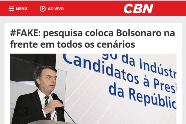 Portal CBN divulga em matéria esclarecimentos sobre a notícia falsa que envolve o nome do Instituto Paraná Pesquisas