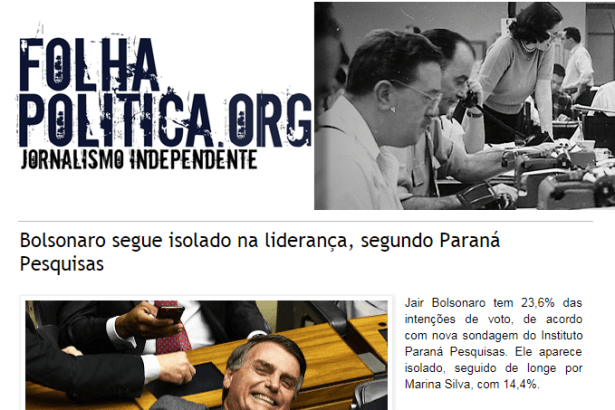 Folha Política divulga pesquisa nacional realizado pela Paraná Pesquisas sobre a disputa eleitoral para Presidente do Brasil