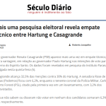 Século Diário divulga pesquisa realizada no Estado do Espírito Santo sobre a disputa eleitoral para Governador