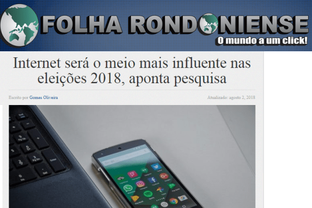Folha Rondoniense divulga pesquisa nacional realizado pela Paraná Pesquisas sobre meios utilizados para se informar sobre as eleições