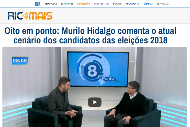 Portal R7 - RicMais divulga entrevista realizado com o Diretor do Instituto Paraná Pesquisas