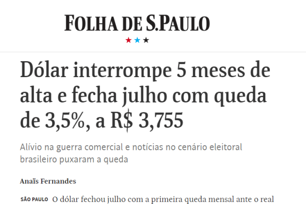Folha De S.Paulo cita em matéria pesquisa realizada pela Paraná Pesquisas