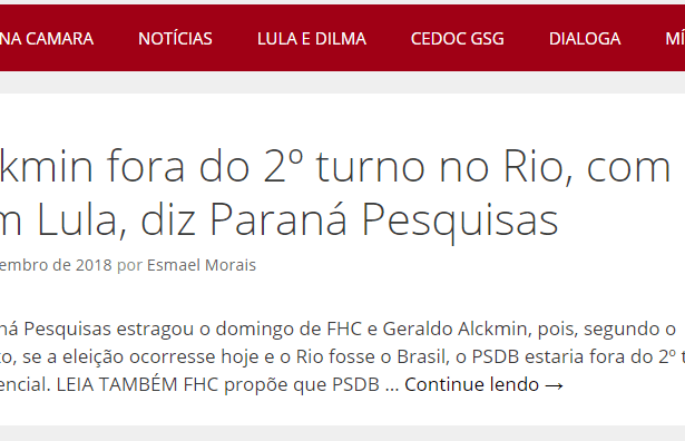Rede PT cita pesquisa realizada pela Paraná Pesquisas
