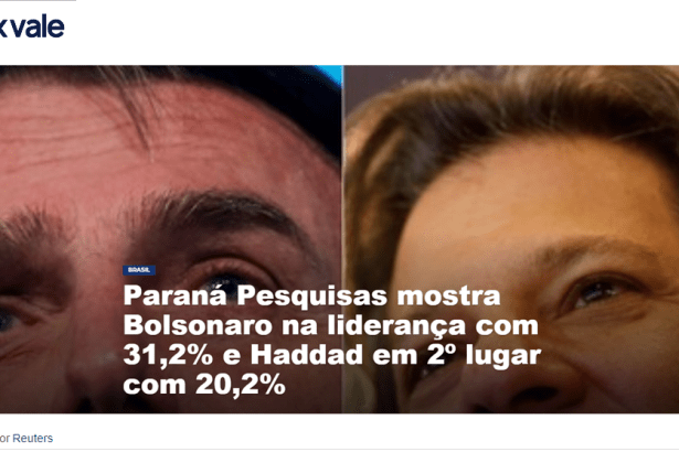 Portal Mixvale divulga pesquisa nacional realizado pela Paraná Pesquisas sobre a disputa eleitoral para Presidente do Brasil