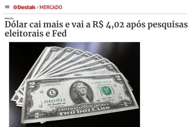 Destak Jornal cita pesquisa realizada pela Paraná Pesquisas