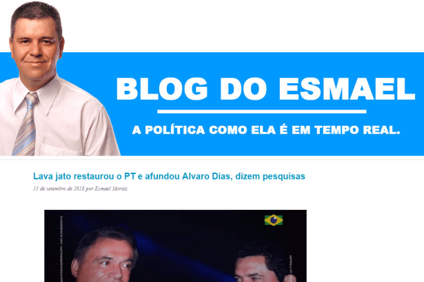 Blog Esmael Morais cita o Instituto Paraná Pesquisas em matéria