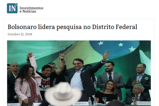 Portal Investimentos e Notícias divulga pesquisa realizado no Distrito Federal sobre o SEGUNDO TURNO das eleições para Presidente do Brasil