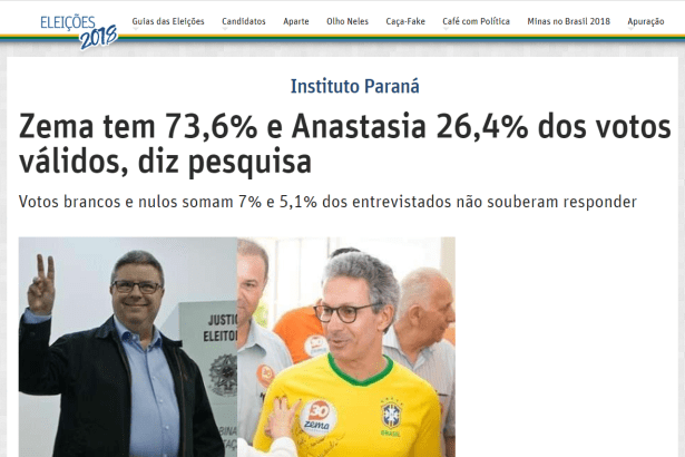 O Tempo - Eleições 2018 divulga pesquisa realizado no Estado de Minas Gerais sobre o SEGUNDO TURNO das eleições para Governador