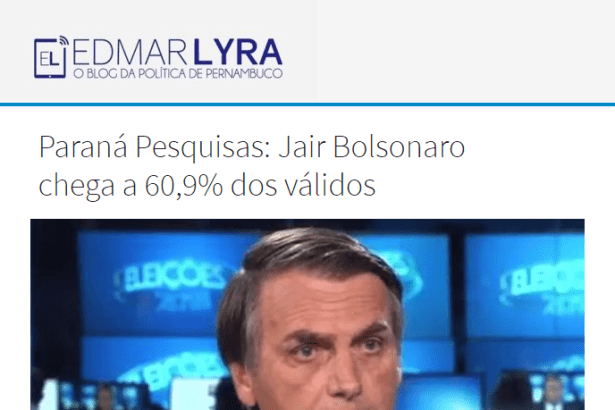 Blog do Edmar Lyra divulga pesquisa nacional sobre o SEGUNDO TURNO das eleições para Presidente do Brasil