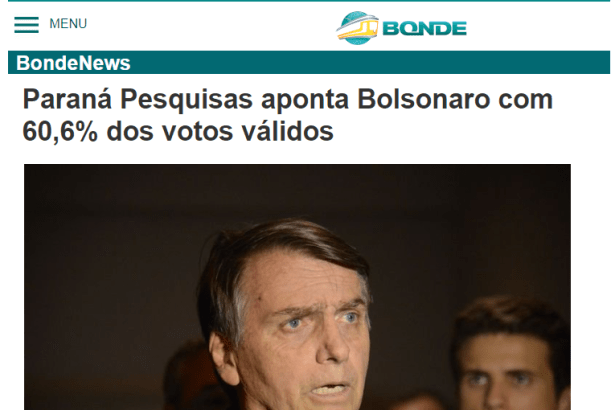 Portal Bonde News divulga pesquisa nacional sobre o SEGUNDO TURNO das eleições para Presidente do Brasil