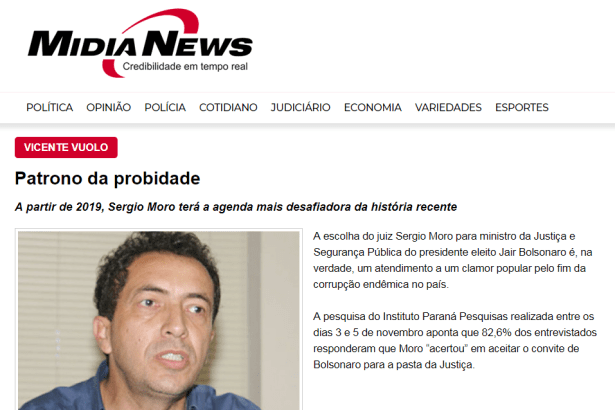 Mídia News cita pesquisa realizado pela Paraná Pesquisas