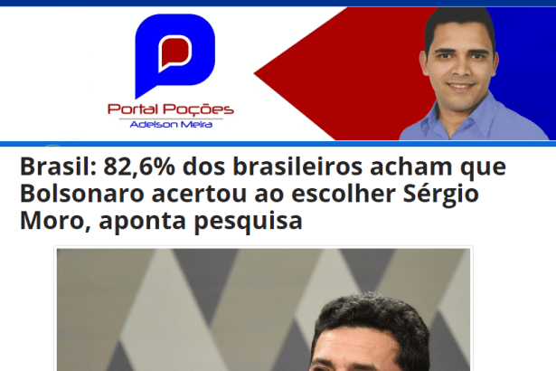 Portal Poções - Adelson Meira divulga pesquisa nacional sobre a nomeação do Juiz Sérgio Moro para o Ministério da Justiça