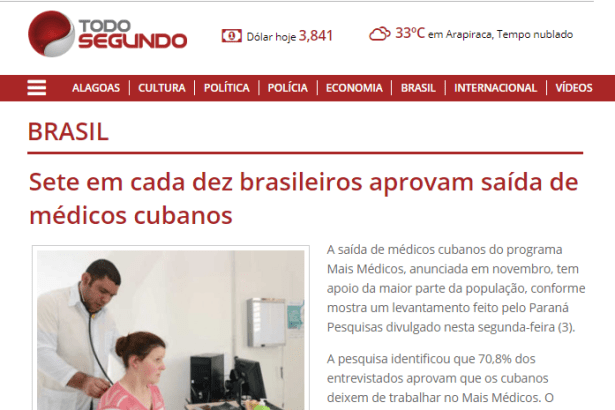 Todo Segundo divulga pesquisa nacional sobre a saída dos(as) médicos(as) cubanos(as) do Brasil