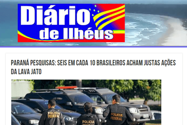 Diário de Ilhéus divulga pesquisa nacional com a percepção do Brasileiro sobre a Operação Lava Jato