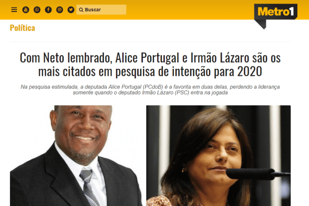 Grupo Metrópole - Metro 1 divulga pesquisa realizada no município de Salvador sobre a situação eleitoral para as eleições municipais de 2.020