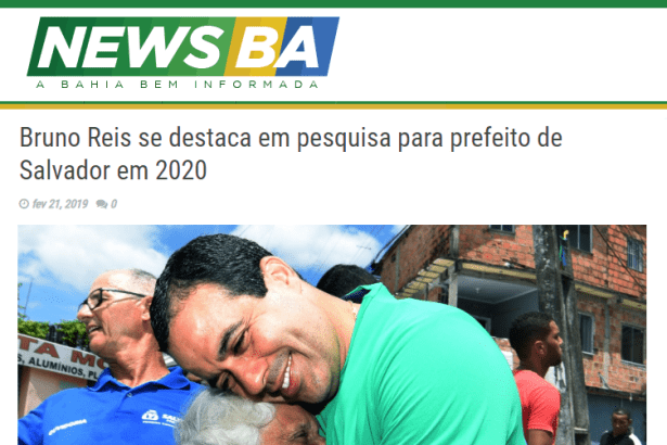 Portal News BA divulga pesquisa realizada no município de Salvador sobre a situação eleitoral para as eleições municipais de 2.020