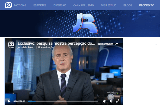 R7 Notícias – Jornal da Record divulga pesquisa nacional realizado pela Paraná Pesquisas com a percepção dos Brasileiros sobre a Imigração