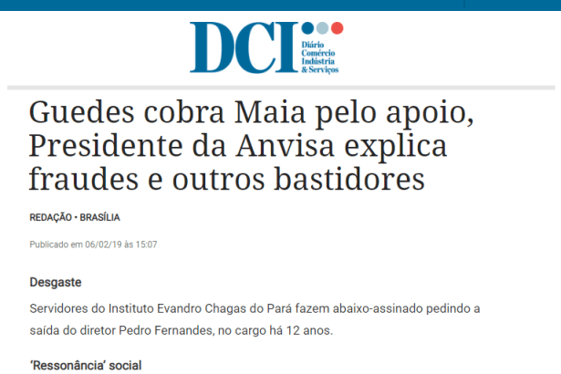 Diário Comércio Industria - Coluna Esplanada cita pesquisa nacional sobre o desastre ocorrido na Cidade de Brumadinho/ MG