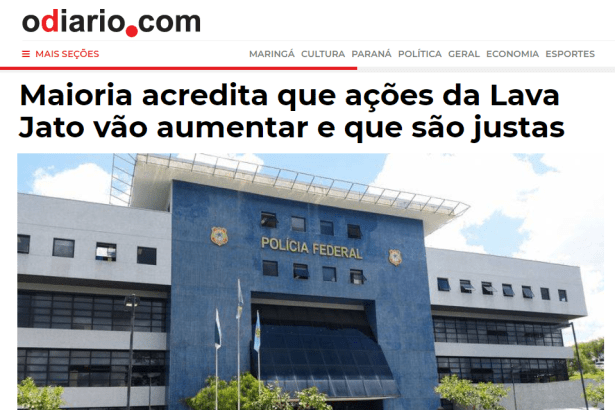 O Diário.com divulga pesquisa nacional com a percepção do Brasileiro sobre a Operação Lava Jato
