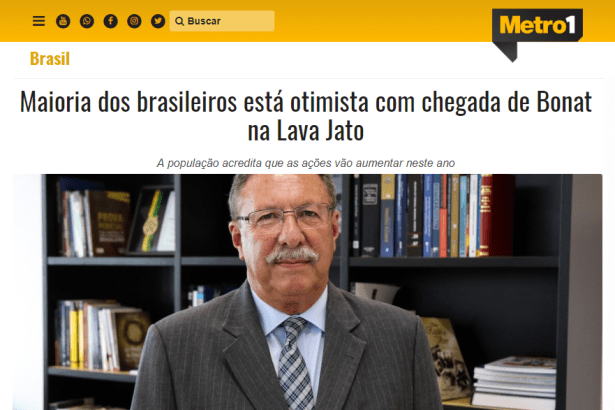 O Metro 1 divulga pesquisa nacional com a percepção do Brasileiro sobre a Operação Lava Jato
