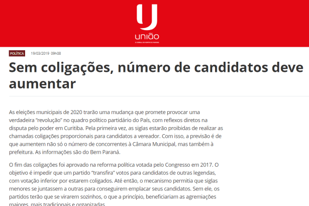 Jornal União divulga entrevista realizado com o Diretor do Instituto Paraná Pesquisas