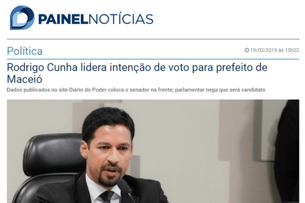 Portal Painel Notícias divulga pesquisa realizado pela Paraná Pesquisas sobre a disputa pela Prefeitura de Maceió