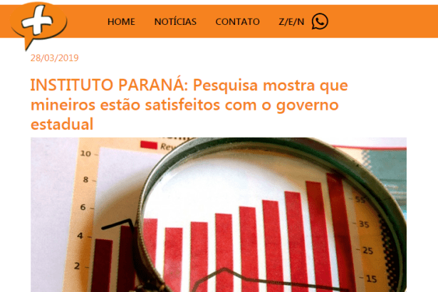 Portal Mais um Online divulga pesquisa realizado pela Paraná Pesquisas sobre a administração do Governador de Minas Gerais, Romeu Zema