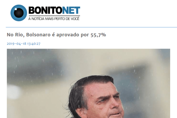 Portal Bonito Net divulga pesquisa realizado no Estado do Rio de Janeiro sobre a administração do Presidente Jair Bolsonaro