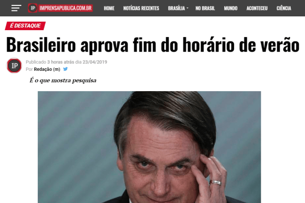 Portal Imprensa Pública divulga pesquisa nacional realizado pela Paraná Pesquisas sobre o fim do horário de verão