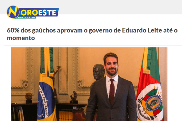 Noroeste Online.com divulga pesquisa realizado no Estado do Rio Grande do Sul sobre a popularidade do Governador Eduardo Leite