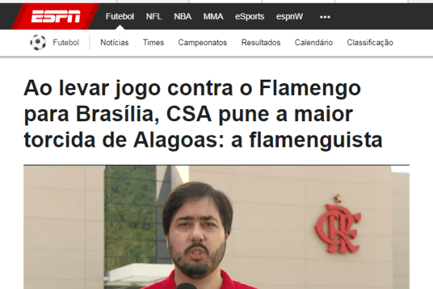 Portal ESPN cita pesquisa realizado pela Paraná Pesquisas