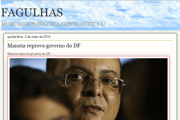 Blog Fagulhas divulga pesquisa realizado pela Paraná Pesquisas sobre a administração do Governador do Distrito Federal, Ibaneis Rocha