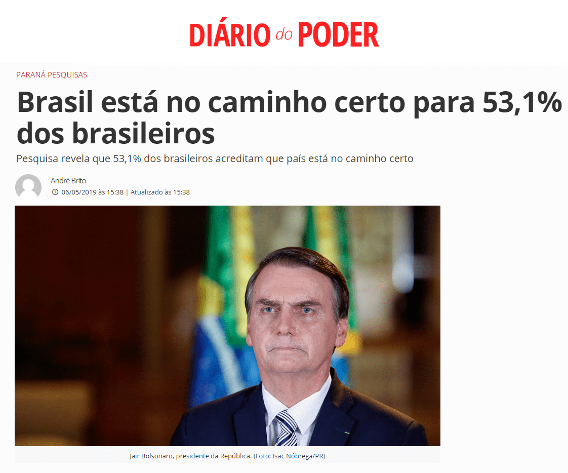 Diário do Poder divulga pesquisa nacional realizado pela Paraná