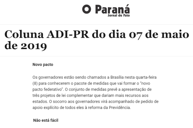 Portal O Paraná cita pesquisa nacional realizado pela Paraná Pesquisas com a opinião dos brasileiros sobre temas atuais