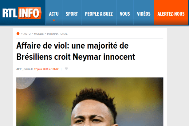 RTL INFO divulga pesquisa nacional realizado pela Paraná Pesquisas sobre o Caso Neymar