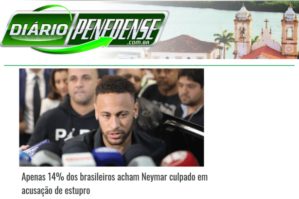 Diário Penedense divulga pesquisa nacional realizado pela Paraná Pesquisas sobre o Caso Neymar